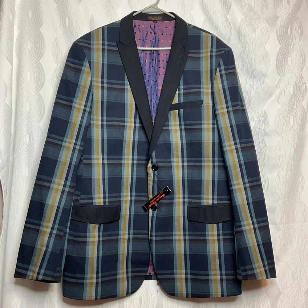 Bruno Conte by Don Jonathan plaid Blazer men's xl - Picture 4 of 10